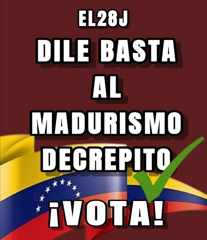 alirio1504's tweet photo. Ustedes cuantos? 9 o 10 a los q se les metió la #Loquera d llamar a votar NULO
Cometen un grave error q el pueblo no les perdonara
El voto NULO no sacara a @NicolasMaduro y es lo q busca el pueblo sacarlo
Pero peor es el acoso que le tienes montado contra @MariaesPueblo https://t.co/PIjrpetjqT