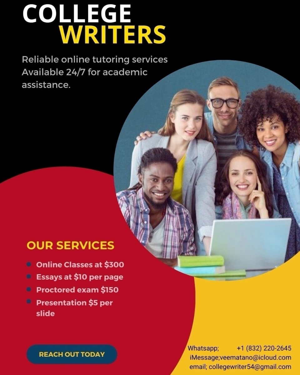 vidaqween's tweet image. Hire us for 

CLASS HELP
MATH AND STATISTICS
EXCEL 📝
SQL 👨‍💻
PYTHON 🐍
TABLEAU 📊
POWER BI 📉

DM
WHATSAPP me +1 (832) 220-2645

#zeroplagiarism
#topresults
#pvamu
#ssu
#ASUTwitter
#GramFam
#essay
#Researchpaper #final #finalsweek #finalexams #statistics #math .