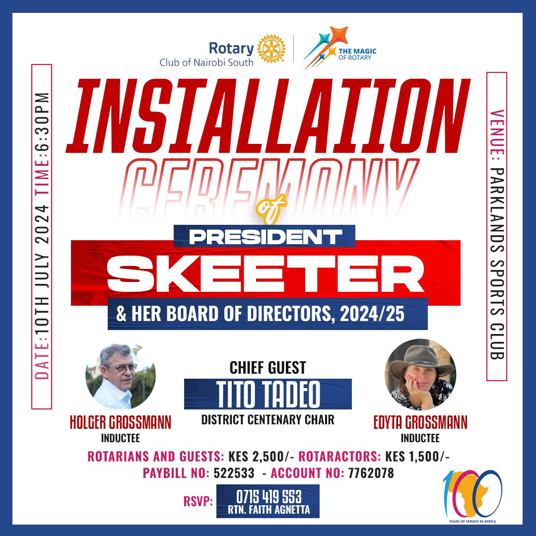 Dear Family and Friends of Rotary, We would like to invite you all our installation ceremony which will be happening on Wednesday.

We will also be inducting 2 new members to our club. This ceremony will be officiated by Rtn. Tito Tadeo, <a href="/d9212_/">Rotary District 9212</a> centenary Chair.

#MagicOfRotary