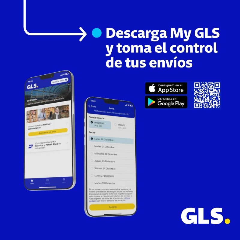 GLS_Spain's tweet photo. Realizar el seguimiento  de tus paquetes ya es posible gracias a #MyGLS 📱

My GLS es una app diseñada para darte el poder de controlar tus envíos con #GLSSpain desde la palma de tu mano 📦📲

Descubre la #app My GLS 👉 https://t.co/dJ1L30MW4D

#ParcelstoPeople #AppGLS #AppMyGLS