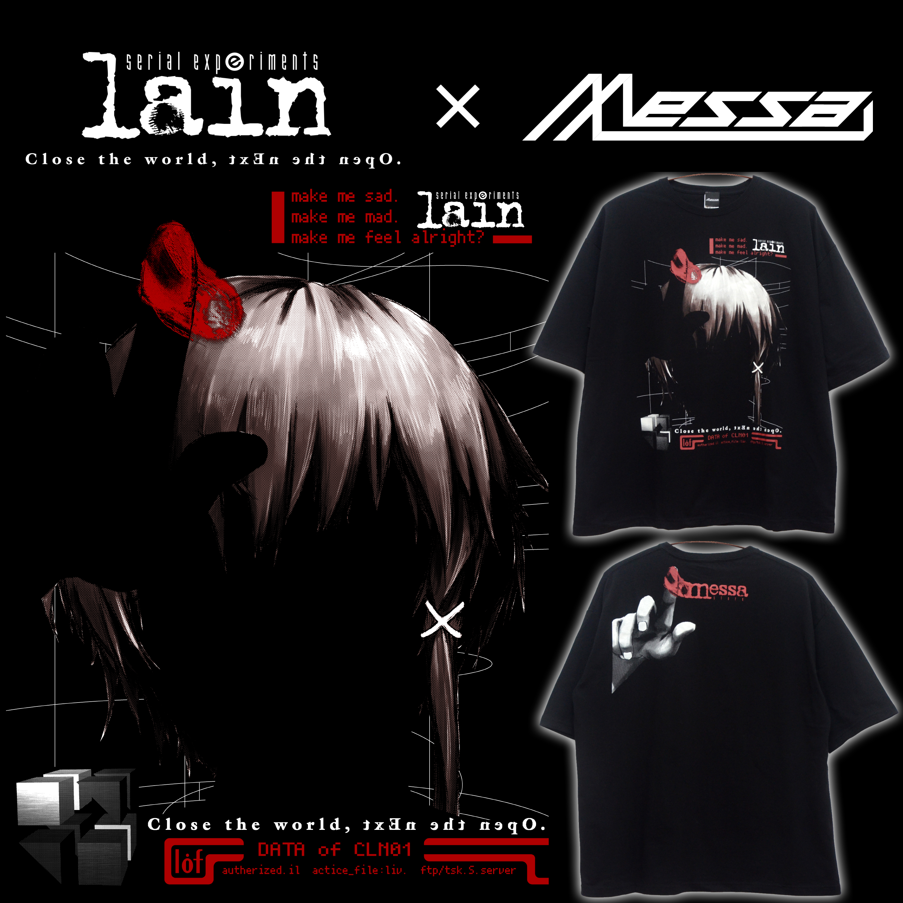 serial experiments lain messa Tシャツ Lサイズ serial experiments lain × messa store】PS SU玲音T