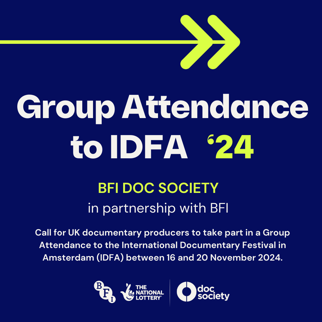 Opportunity alert!📢

In collaboration with <a href="/BFI/">BFI</a>, we are supporting UK doc producers to take part in a Group Attendance to @idfa

▶ 16-20 Nov 2024
▶ All expenses covered, IDFA accreditation, industry networking &amp; more
▶ Apply by 29 July 10am

More info: bfi.docsociety.org/talent