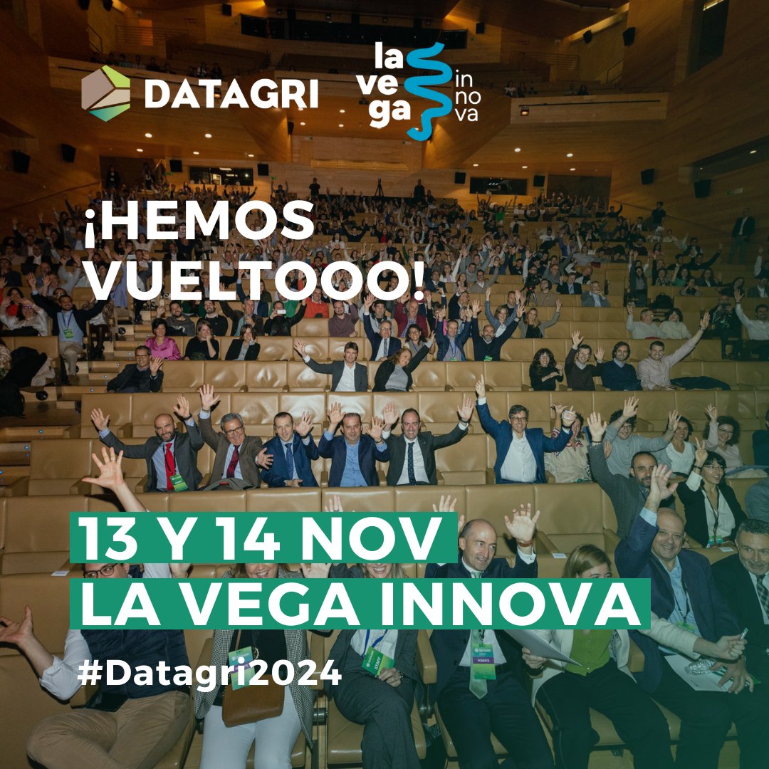 ForoDatAgri's tweet photo. 🔙 ¡Hemos vueltooo! 👋

🔝 #DATAGRI está de regreso para celebrar una nueva edición del mayor evento de transformación digital del sector agro: #Datagri2024. ¡Apunta!

🗓 13-14/11
📍 @lavegainnova

Cuéntanos, ¿qué temas te parecen más interesantes?
👉 https://t.co/0Aa5bM3H9T https://t.co/usL7BpNEBT