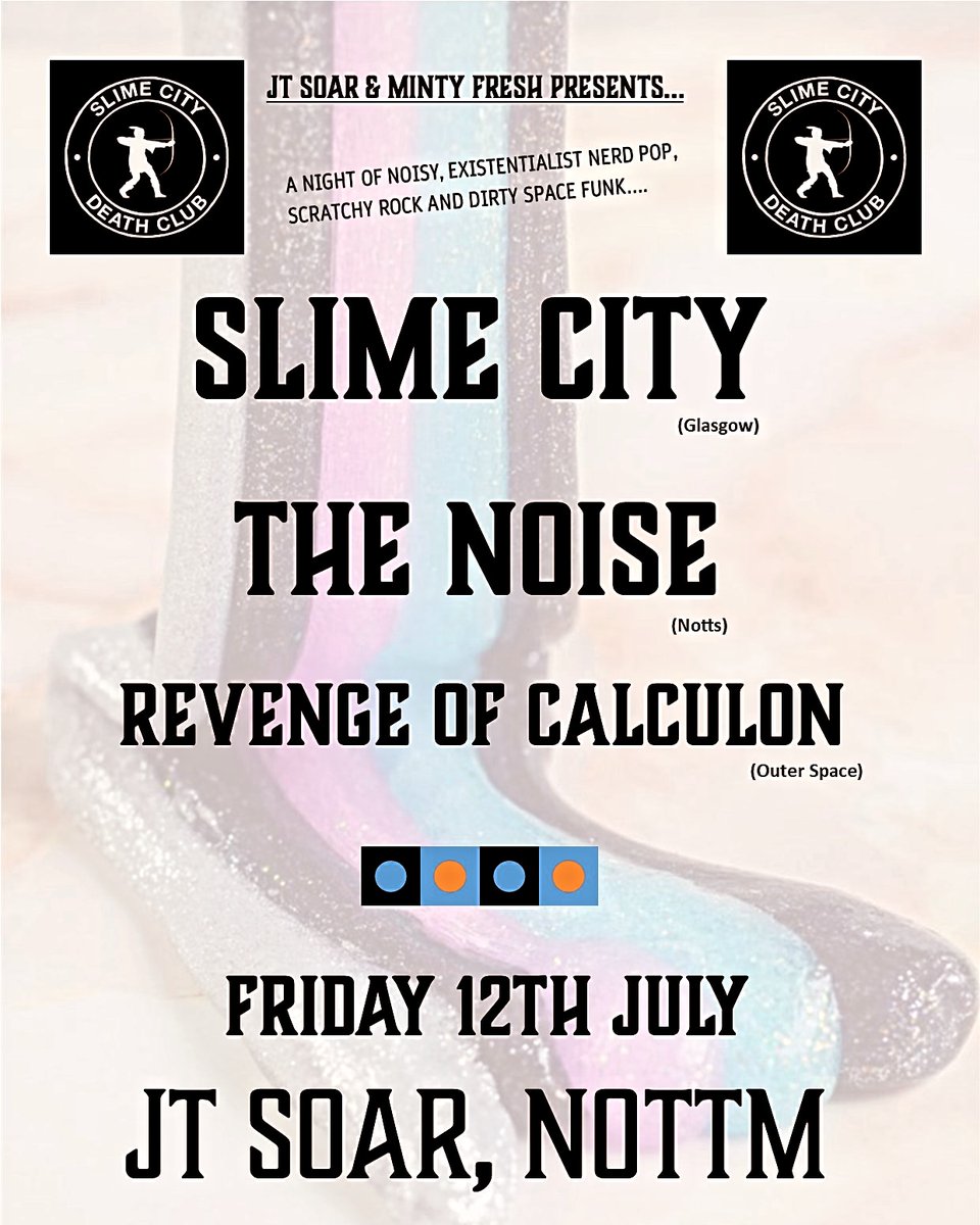 This week we'll be heading to Nottingham (home of the forest) for the first time with The Noise and <a href="/RevOfCalculon/">RevengeOfCalculon</a>!

12 July / <a href="/JTSoar/">JT Soar</a>

Take a punt on some dafties from Glasgow please, we have no pals from there.

Tickets: linktr.ee/idst