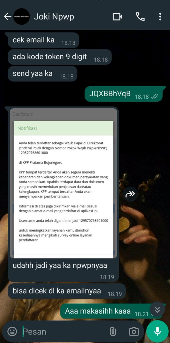 elemenanginnn's tweet photo. GAISSS BUAT KALIAN YANG MAU BIKIN NPWP TAPI GABISA BISA KAYAK AKU, SOLUSINYA SATU. JOKI!!!.. INI AKU JOKI KE KAK @nystadmunoz

trusted banget gilaa, cepet sat set wat wet https://t.co/CBTKGw2Wnw