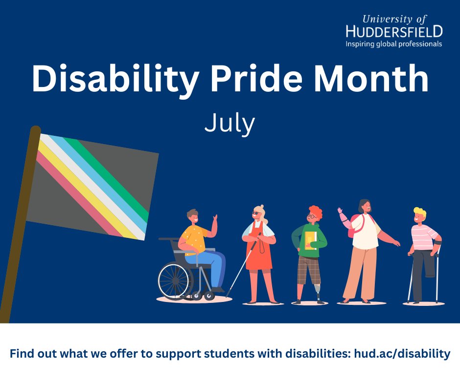 Happy Disability Pride Month!

This month raises awareness of disabilities and celebrates the diversity of the disabled community, while acknowledging that there are still challenges that people face every day to be treated equally.

#DisabilityPrideMonth #HudUni