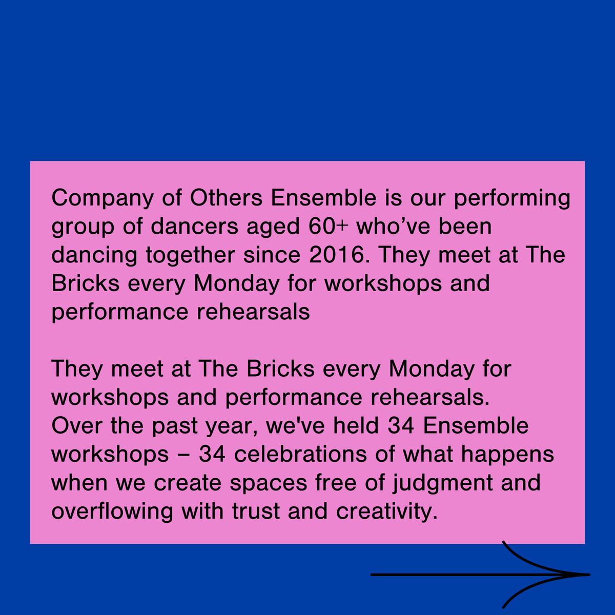 company_others's tweet photo. Meet Company of Others Ensemble - our performing group of dancers aged 60+. 💃🏽🔥
They come through The Bricks every Monday to move freely in a judgment-free zone. Proof that dance has no limit!

#Ensemble #Movement  #Resist #CompanyOfOthers #TheBricks #DanceInWalker https://t.co/3lhZenyqO2