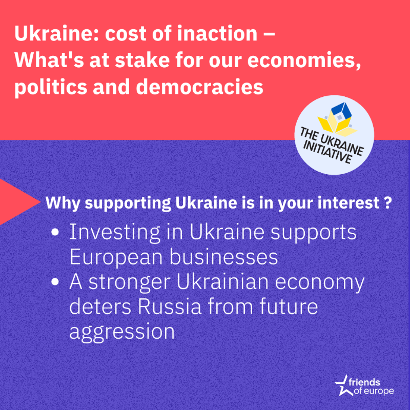 FriendsofEurope's tweet photo. 🇺🇦 Our recent "Ukraine: cost of inaction" study explores how support for the reconstruction of #Ukraine could bring prosperity to millions of people in Europe and promote #EconomicGrowth.

👇 Learn more below.

🔗 Read the study: https://t.co/VFfPVPa8AV

#DoNotNormaliseTheWar
