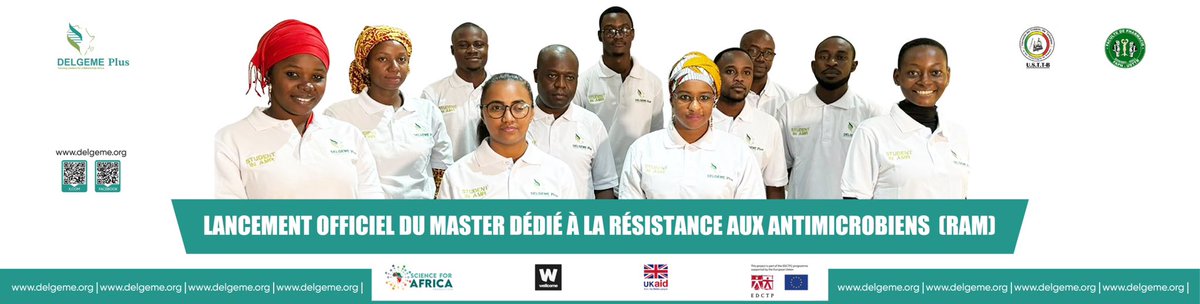 DELGEME PLUS (@delgeme1) on Twitter photo We are pleased to announce that on Thursday, July 11, 2024,we will officially launch the Master's program dedicated to Anti-Microbial Resistance in Bamako-Mali.
This Master is a 2-year program
Thank you to our partners for their support.
<a href="/SciforAfrica/">Science for Africa Foundation</a> <a href="/EDCTP/">EDCTP</a> <a href="/djimdeab/">Abdoulaye DJIMDE</a> We are pleased to announce that on Thursday, July 11, 2024,we will officially launch the Master's program dedicated to Anti-Microbial Resistance in Bamako-Mali.
This Master is a 2-year program
Thank you to our partners for their support.
<a href="/SciforAfrica/">Science for Africa Foundation</a> <a href="/EDCTP/">EDCTP</a> <a href="/djimdeab/">Abdoulaye DJIMDE</a>