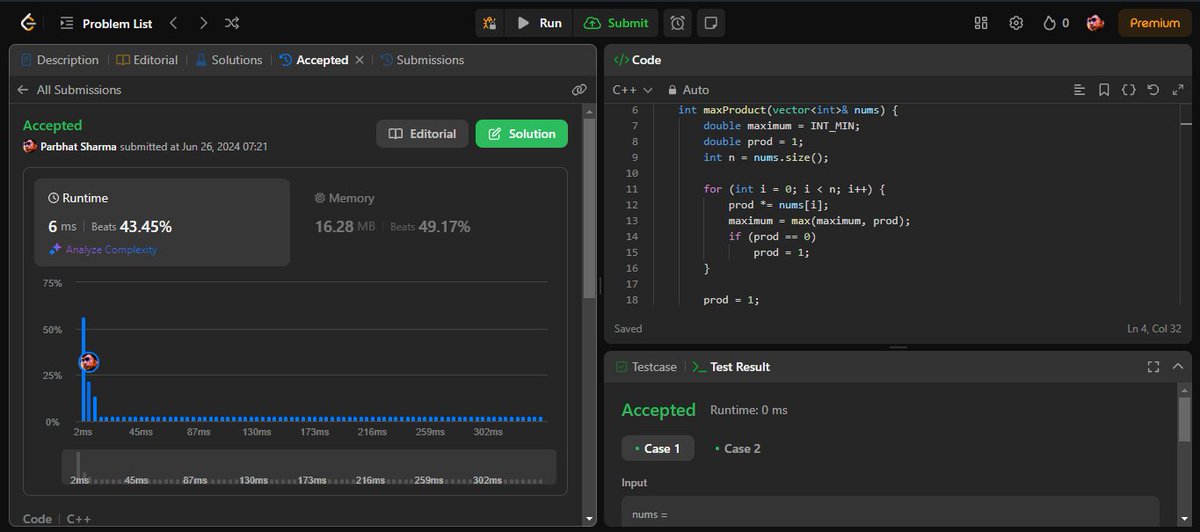 ParbhatSharma29's tweet image. Completed arrays and started binary search problems from @striver_79's A to Z DSA sheet.
#learninpublic #dsa #cpp #leetcode
