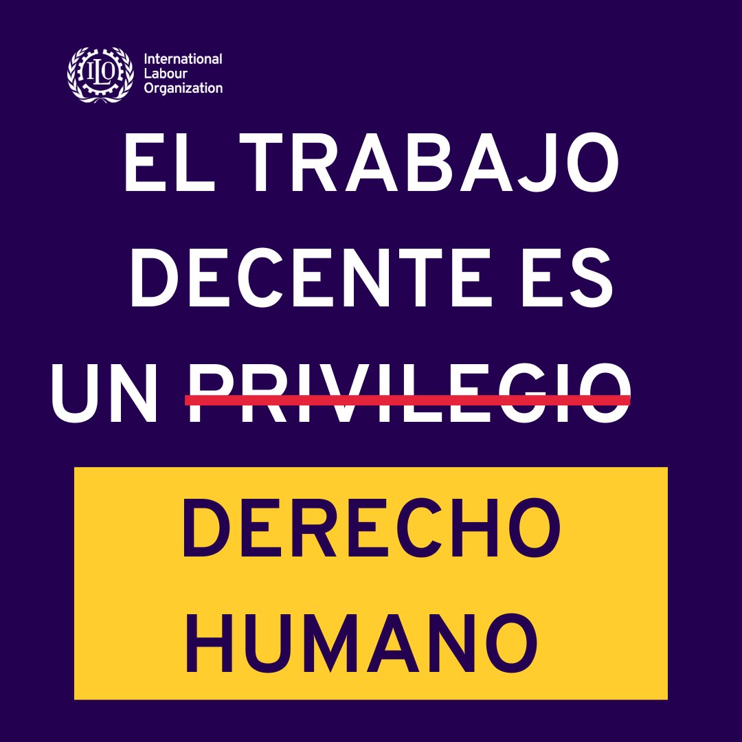 El trabajo decente, que ofrece salarios justos y condiciones de trabajo dignas, no debería ser un privilegio de pocos.

Es un derecho humano.

Los #ObjetivosMundiales pretenden lograr justicia social y trabajo decente para todos. ilo.org/es/temas/traba… Vía <a href="/OITnoticias/">OIT</a>