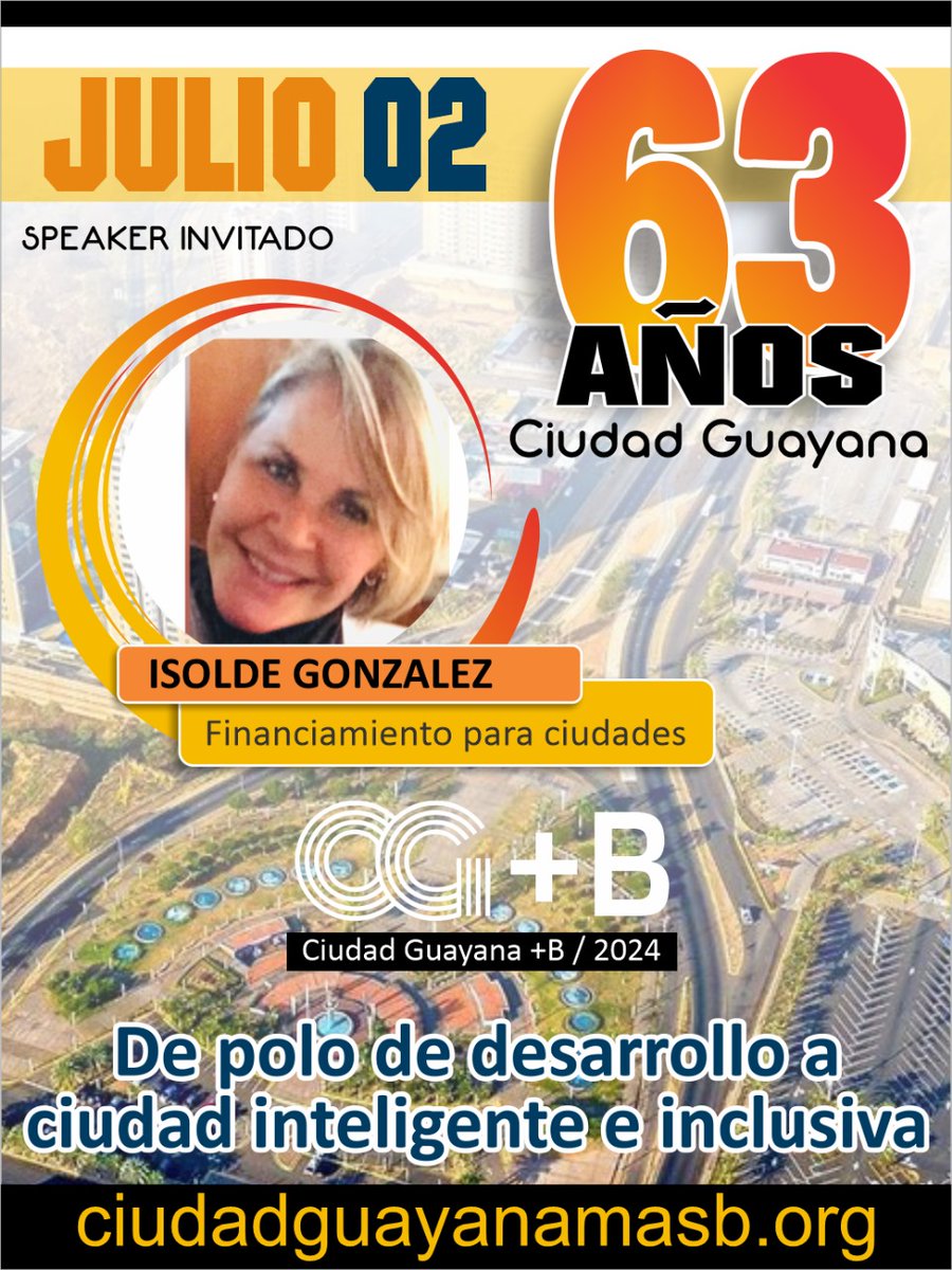 cdguayanamasb's tweet photo. No te pierdas el foro virtual "Ciudad Guayana, energía del futuro: De polo de desarrollo a ciudad inteligente e inclusiva" el 2 de julio vía live en YouTube. Isolde González nos hablará sobre “El plan de financiamiento de la ciudad urbana a la CIS”.

¡Regístrate y participa! https://t.co/q7Tnmer69J