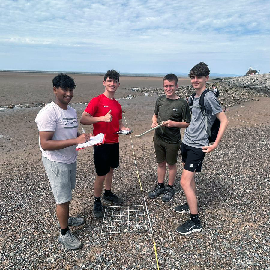 Carmel Geographers making the most of the brilliant weather on their field expedition to Morecambe! 🏖️🌊
 Students spent the day investigating how beach profiles and micro features change on Morecambe South Beach. Clipboards and sun cream at the ready for Day 2! ☀️😎 #TeamGeog