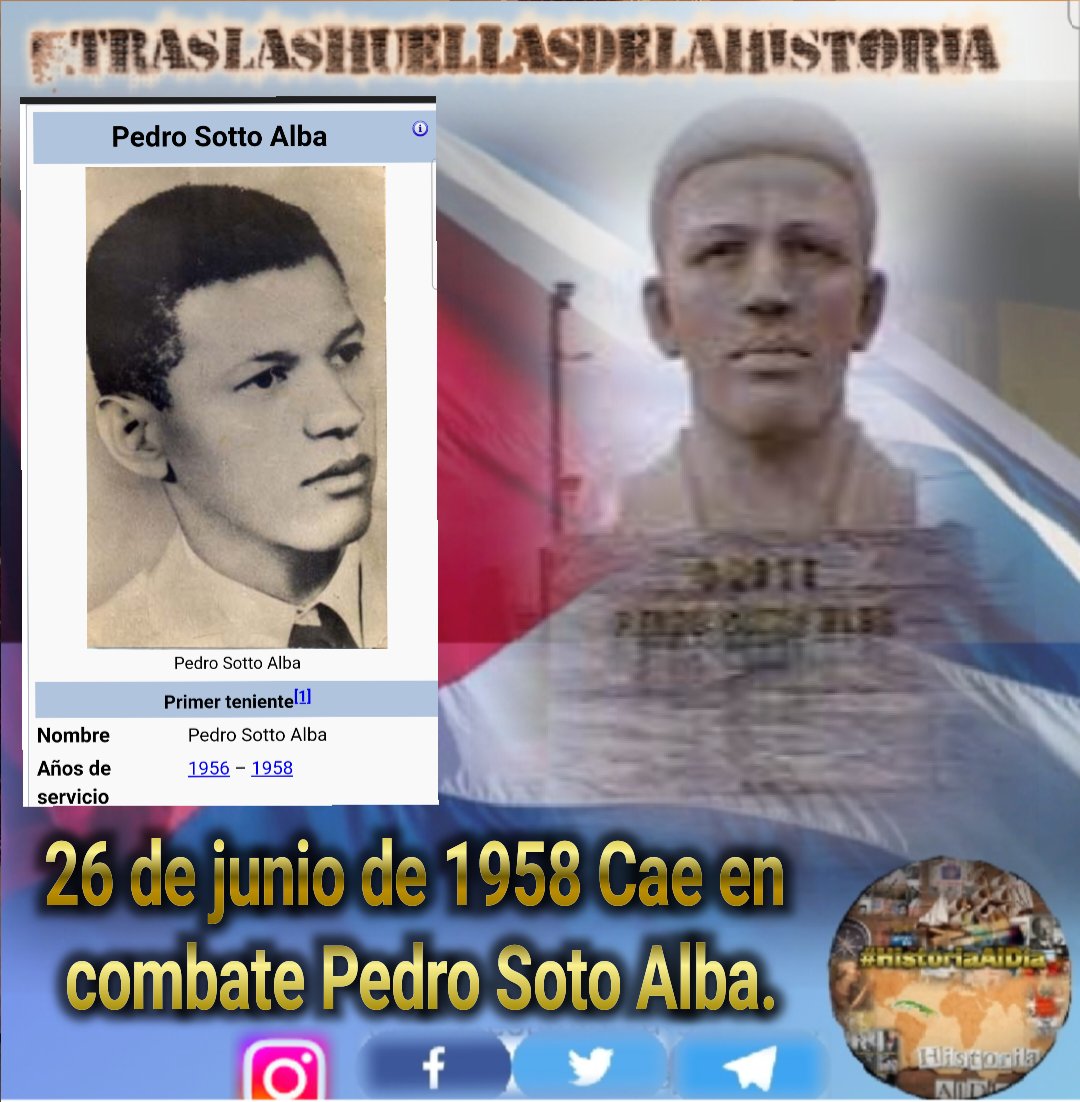 VidePvide's tweet photo. Comparte, ama y Divulga la Verdad de la Historia 🇨🇺📲💻
 Efemérides del 26 de junio 
👣Nace Salvador Allende.
👣Cae en combate Pedro Soto Alba.
👣Cae en combate Carlos Coello (Tuma)
👣Se declara el carácter irrevocable del Socialismo en Cuba.
 #HistoriaAlDía #IzquierdaLatina https://t.co/uC9nSvmObW