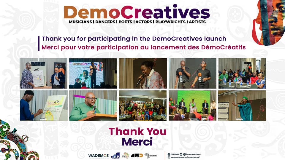 WADEMOSnetwork's tweet photo. We are grateful to everyone who contributed to making the #DemoCreativesLaunch in Lagos, #Nigeria a success and an amazing experience.
Are you a creative? Let us hear from you as we continue to learn more about the sector 👉🏿 https://t.co/HoRzlYDvRk
#Creatives4Democracy https://t.co/KbnxaicH9Z