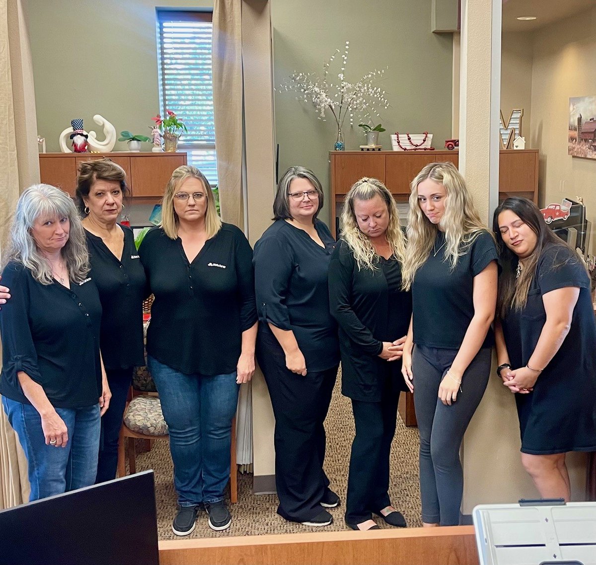 I've been on vacation and today was my first day back -- The agency team all wore black to welcome me home -- they missed me so much!
