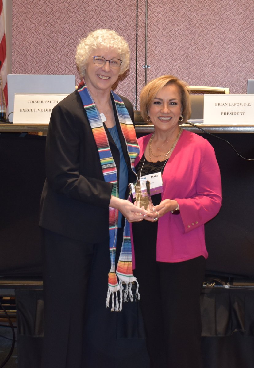TSPE_HQ's tweet photo. Congratulations to Marie C. Leal, P.E. and the TSPE Rio Grande Valley Chapter, each proud recipients of the TSPE Excellence Award presented at this year's conference! #TSPECON #TSPE https://t.co/rzXaGZDFJI