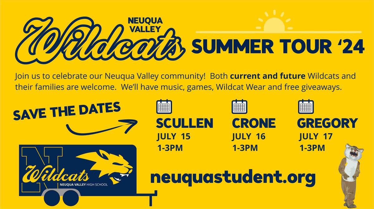 Wildcats Summer Tour '24
Join us to celebrate our Neuqua Valley community!