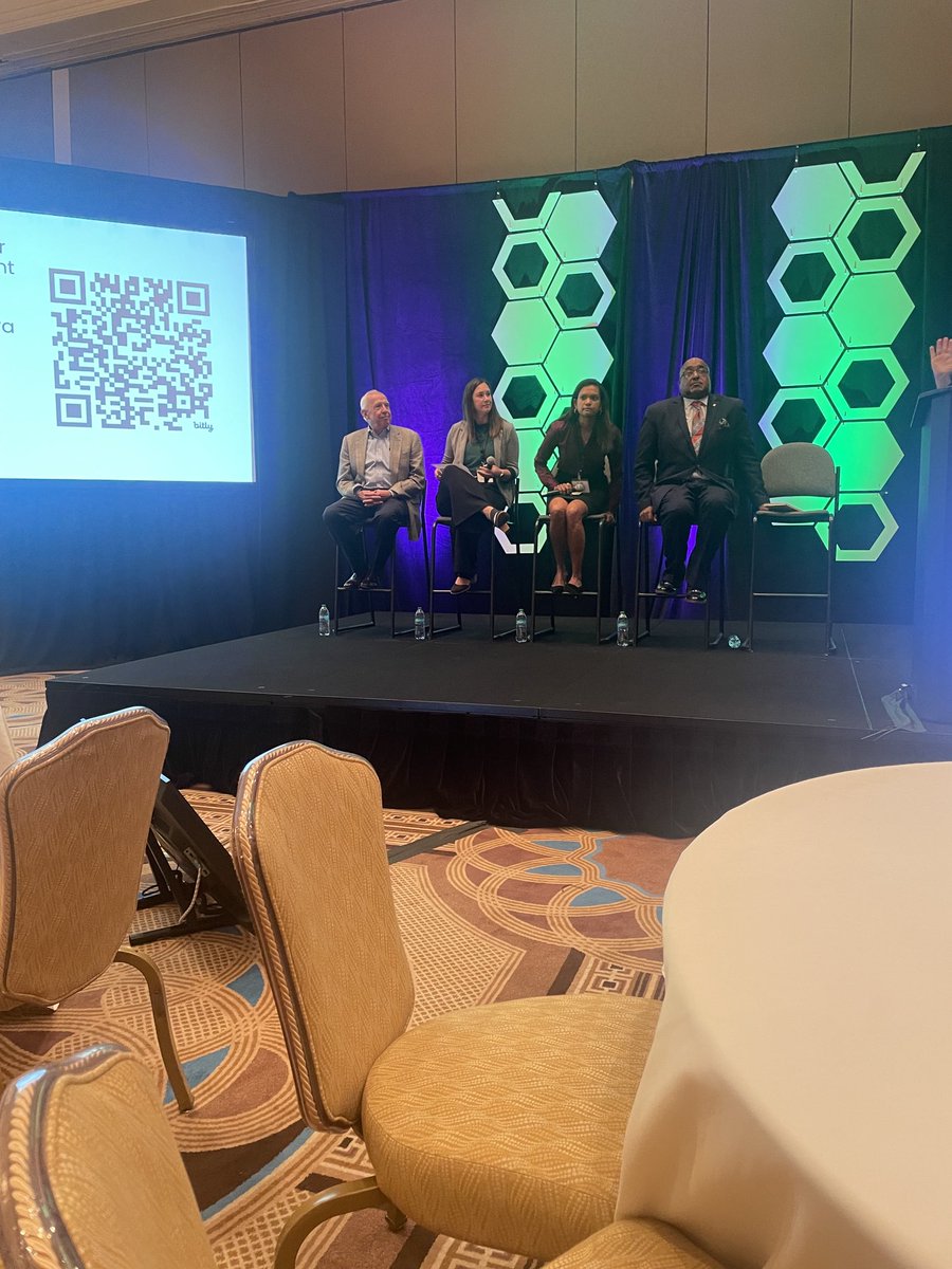 Darrell Kirch MD, Sarah Brummett JD, Talia Rebello PhD and Rawls Andrew’s JD having a discussion about policy and eliminating stigma