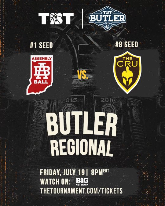 Our first round matchup for <a href="/thetournament/">TBT</a> is set! Come see myself and my <a href="/TBTassemblyball/">Assembly Ball - Indiana University’s TBT Team</a> teammates at Hinkle Fieldhouse Friday, July 19 at 8 pm! Hoosiers fans get your tickets here while you still can: ticketmaster.com/event/05006099…