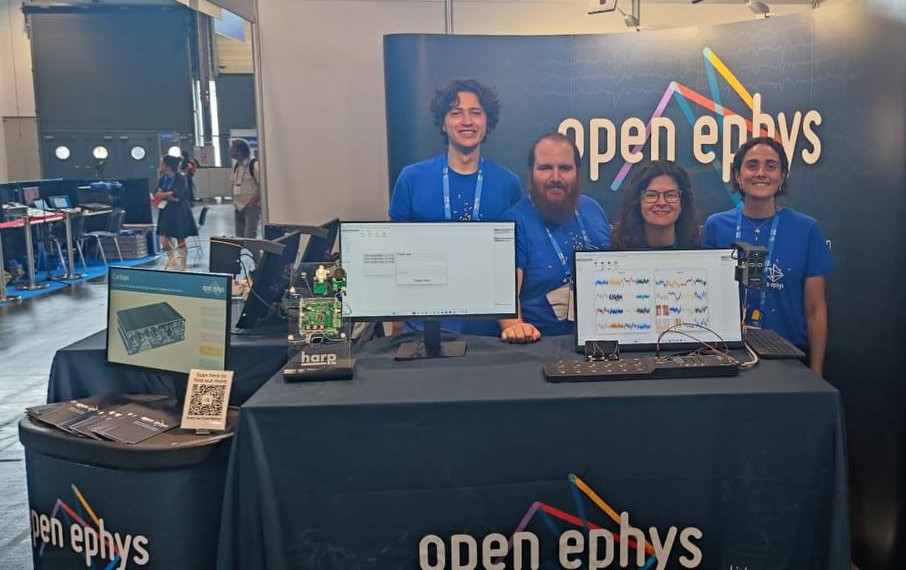 What a great first day at #FENS2024! Come see the open source tools we make in action: our extracellular ephys acquisition board, the UCLA Miniscopes, our new ONIX multimodal system (for neuropixels probes!), the HARP behavior board, and more!