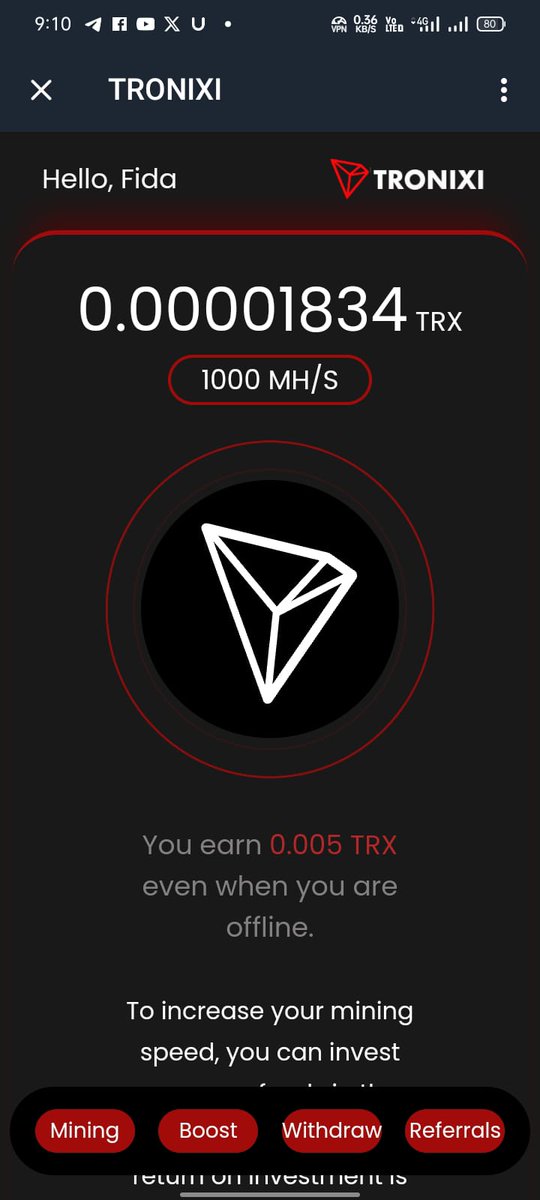 TRON Airdrop!!! Can now be withdrawn
Wallet binance , okx , bitkub , bingx
Let's start making money together
💪🏻🌐
t.me/TronixiBot?sta…

TRONIXI - Mining TRX BOT || WELCOME BONUS 1000 MHS