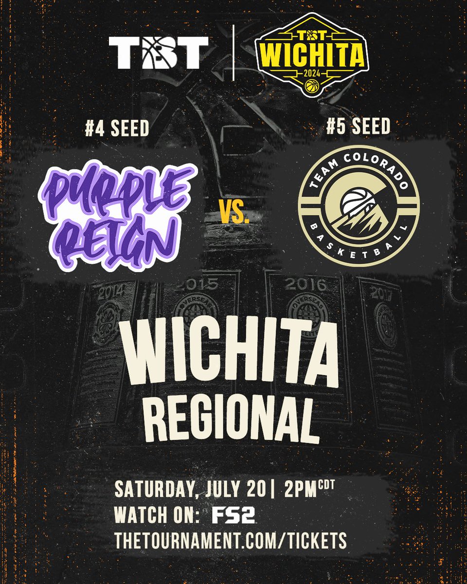 TeamColoradoTBT's tweet photo. WE HAVE A BRACKET! Team Colorado starts out against @PurpleReignTBT, July 20th at 2pm CDT on FS2! #TBT #TeamColorado https://t.co/fQqohAY7zR