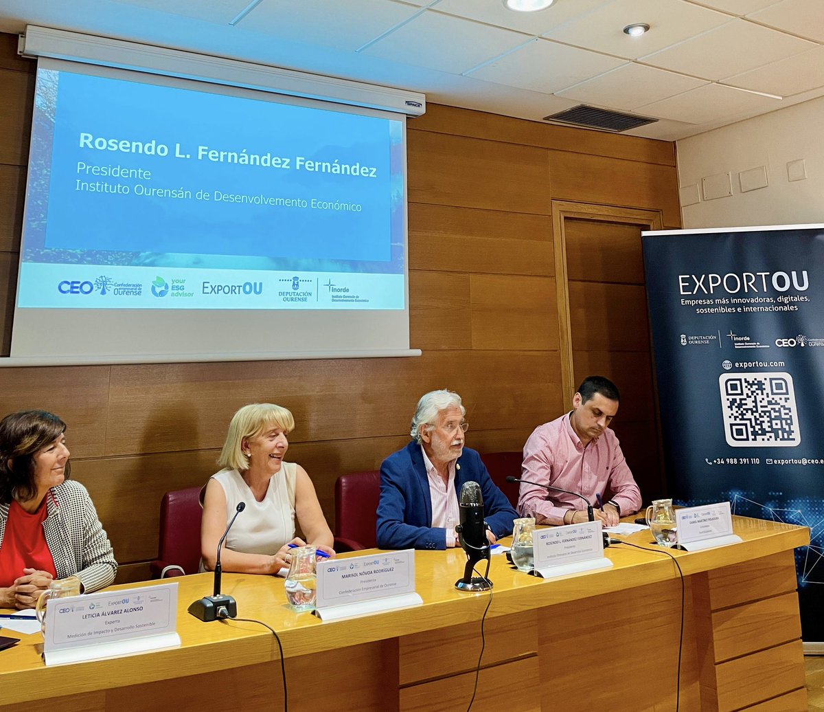 roslufe's tweet photo. La @DeputacionOU y el @InordeOurense en la @CEO_Ourense para la presentación de los resultados del programa ExporTOUSostible. Un programa con una estrategia de sostenibilidad para el desenvolvimiento empresarial de #Ourense. #ExportouSostible https://t.co/TS1Siv9TKJ