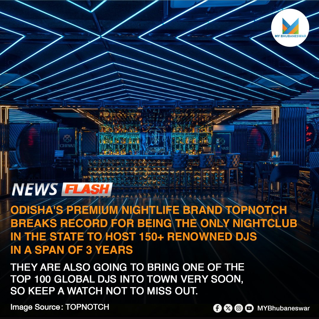 MYBBSR's tweet image. ODISHA'S PREMIUM NIGHTLIFE BRAND TOPNOTCH BREAKS RECORD FOR BEING THE ONLY NIGHTCLUB IN THE STATE TO HOST 150+ RENOWNED DJS IN A SPAN OF 3 YEARS

Click to Know More- rb.gy/huw9cs

#mybhubaneswar™️ - Share and spread happiness 😊

#topnotch #topnotchbbsr #topnotchclub