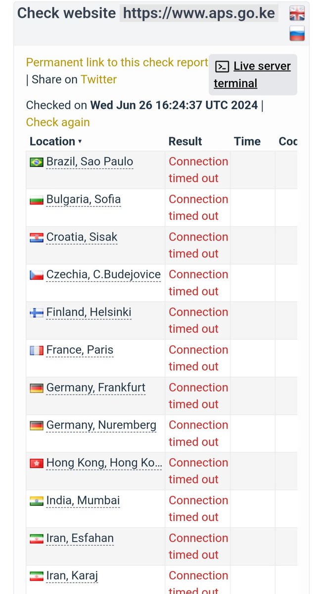 YourAnonRiots's tweet image. Kenya Administration Police Service  
#TangoDown
aps[.]go[.]ke&amp;gt;&amp;gt;&amp;gt;offline 

Hacked By #AnonymousArabia 
#RejectFinaceBill2024 🇰🇪
#OpKenya
#OccupyParilament 
#revolutionKenya 
#KenyaRiots