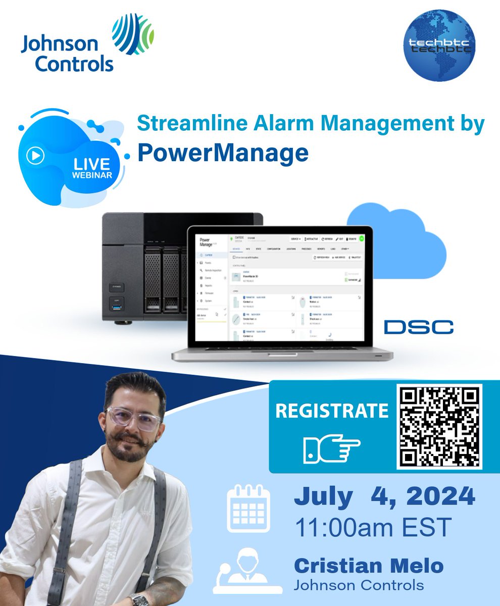 techbtc's tweet image. 🔔 Join #techBTC&apos;s webinar on July 4 at 11 am EST! Discover how PowerManage by #johnsoncontrols can streamline alarm management with #Qolsys integration.
🔗 Register: events.teams.microsoft.com/event/e0d58bb2…
#training #PowerManage   🚀