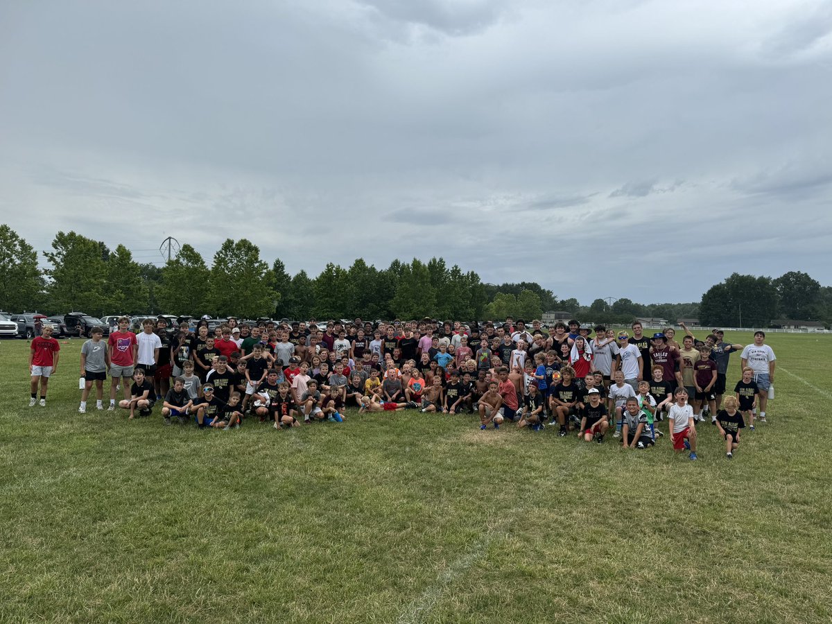 The 2024 New Albany Football Camp is a wrap! Record number of Eagles this year who gave Relentless Effort, Positive Juice and No Excuses. #FINISH @350by50 <a href="/jaycampbell75/">Jay Campbell</a> <a href="/ScottSanford76/">S. Sanford</a> <a href="/CoachKrulNA/">Coach Krul</a> <a href="/NewAlbanyFB/">New Albany Football</a> <a href="/NAYouthFootball/">NA Youth Football</a>