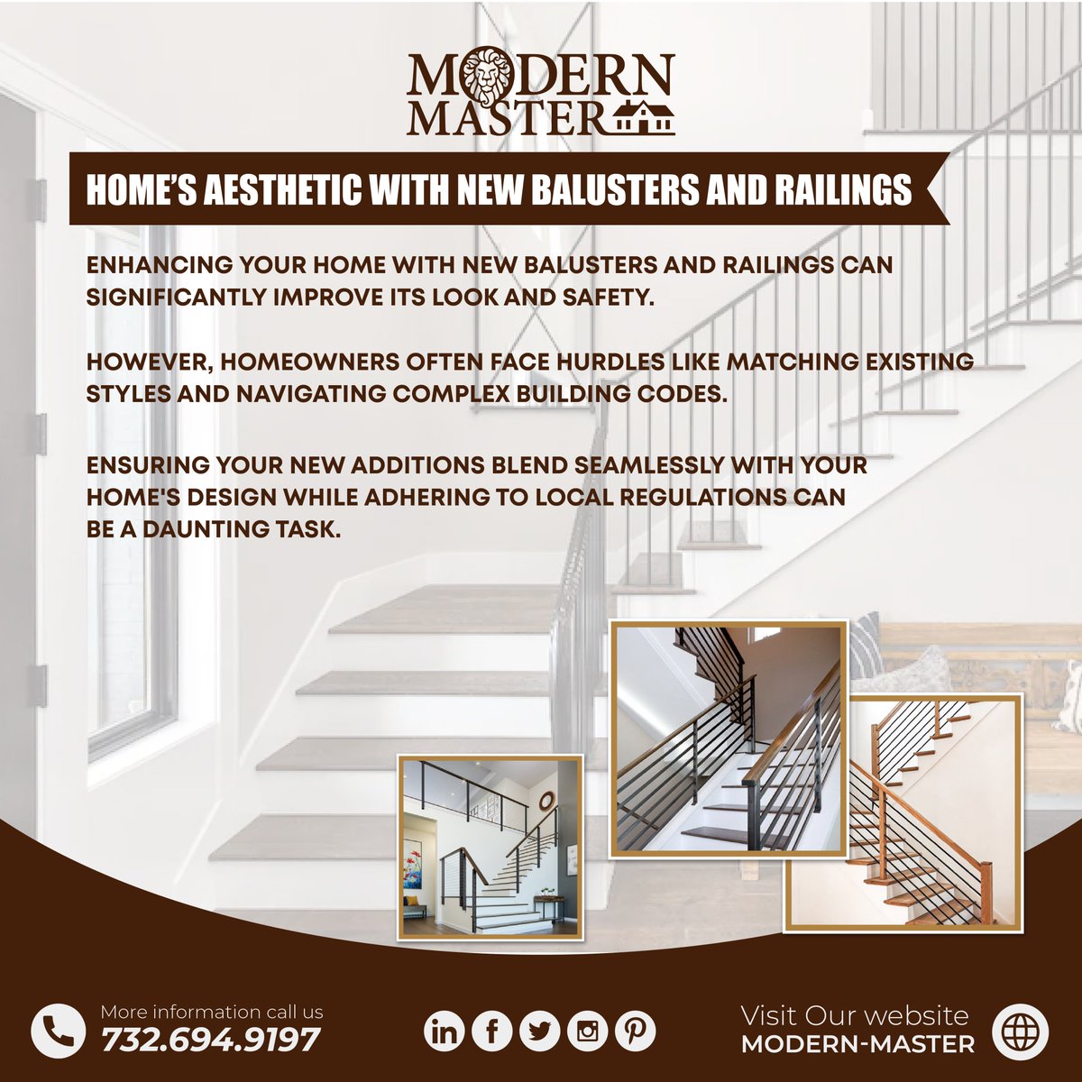 ModernMasterNJ's tweet image. Transform your home’s aesthetic with new balusters and railings! But before you dive in, be aware of some common challenges. Read on to learn more.

📞+1 732-694-9197
📱 modern-master.com

#HomeImprovement #Balusters #Railings #DesignChallenges #BuildingCodes #HomeSafety