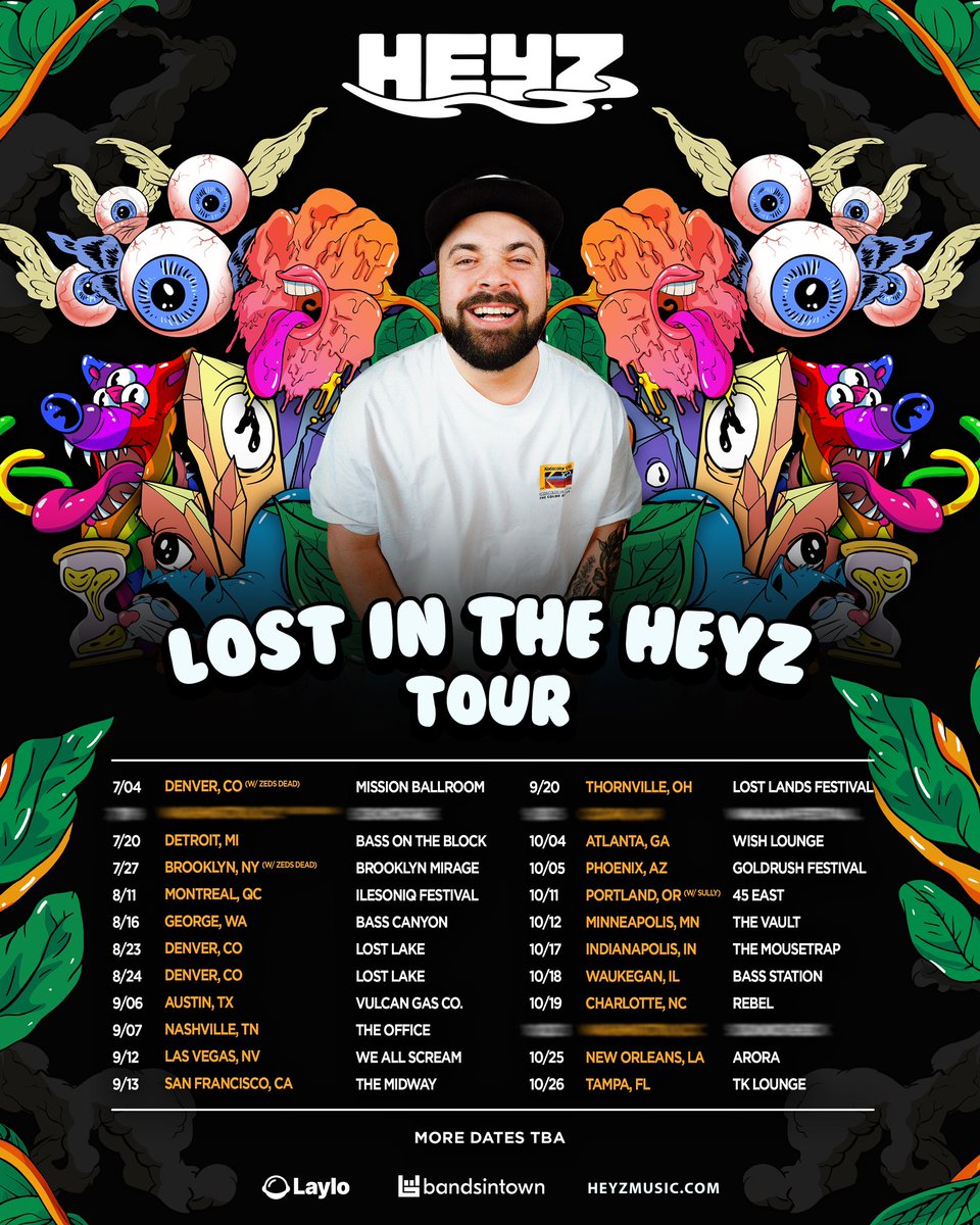 heyzmsc's tweet photo. I’m elated to present the LOST IN THE HEYZ TOUR 😶‍🌫️🙌

Imma be SERIOUS FOR A SEC, I’ve been working towards a headline tour for a long time and I couldn’t be more thankful for all of you guys supporting me and helping me get here. We’re going to have so much dayum fun on these dates and I can’t wait to hang with you all and give you the best show ever 🫶

PRE-SALE Tomorrow 10AM EVERYWHERE
GEN ON-SALE Friday 10AM EVERYWHERE

LOVE YOU ALL