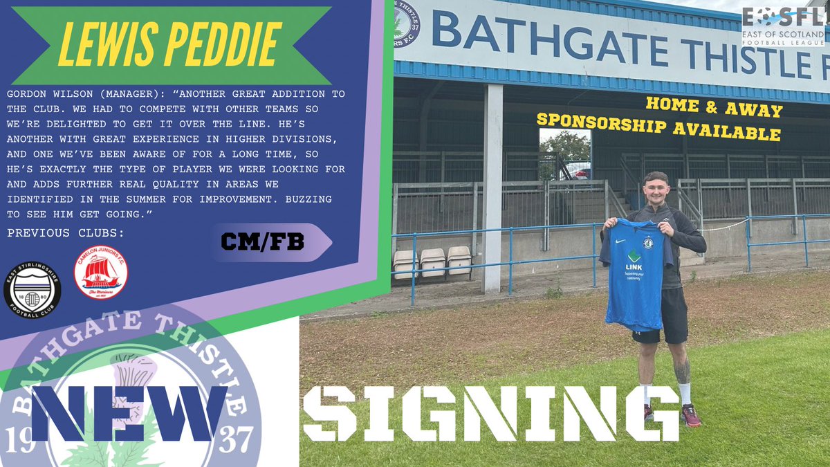 bathgatethistle's tweet photo. 👀✍🏻

Like buses, we have two in quick succession! We are buzzing to announce Lewis Peddie has signed on with the Jags! 

#dealdone #newsigning https://t.co/SaAvsudfeD