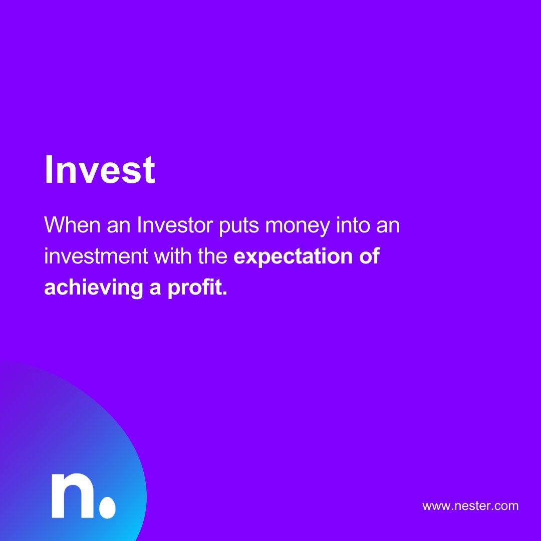 #nester #glossary 

Don’t invest unless you’re prepared to lose money. This is a high-risk investment. You may not be able to access your money easily and are unlikely to be protected if something goes wrong.
