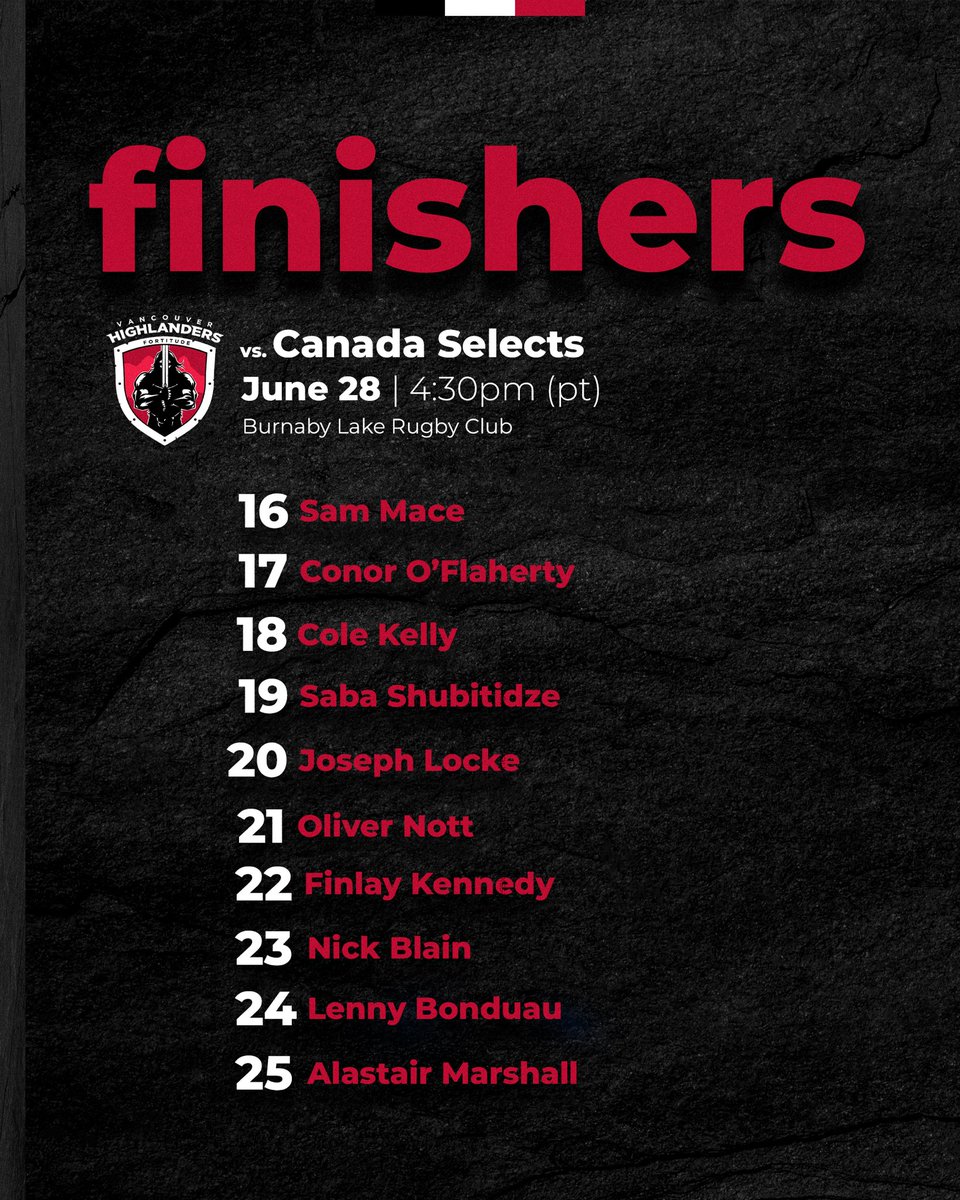 The first-ever Vancouver Highlanders game is FRIDAY! 

Admission is FREE! 

🆚 Canada Selects 
📍Burnaby Lake Rugby Club  
⏰ 4:30pm (pt)
🎟️ FREE!

#VancouverHighlanders
#Fortitude