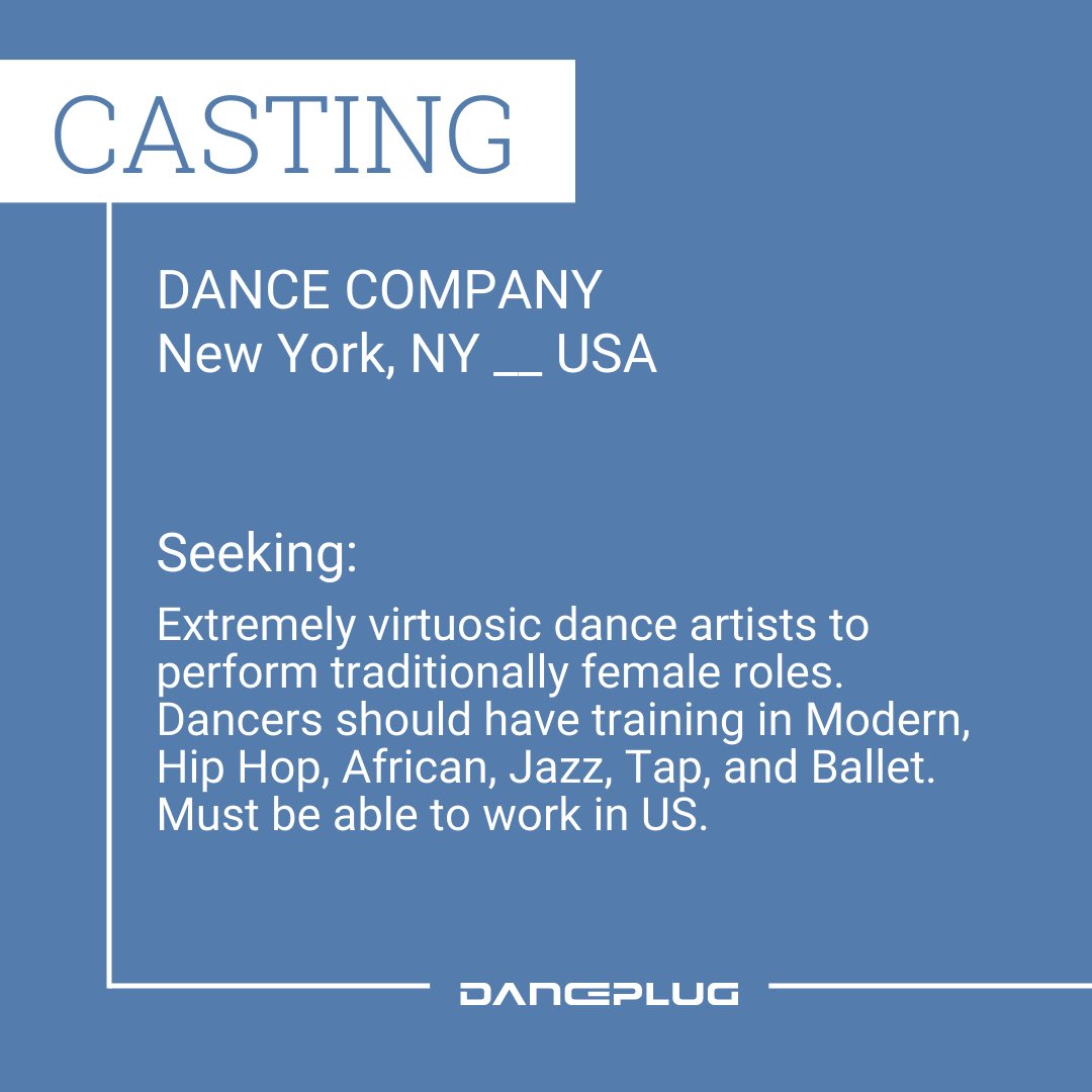 danceplug's tweet image. 🔔 NEW YORK DANCERS URGENT APPLY: Audition Announcement 🔔

More info here: 
danceplug.com/audition/camil…

#CamilleABrown #newyorkaudition #danceaudition #invitational #applynow