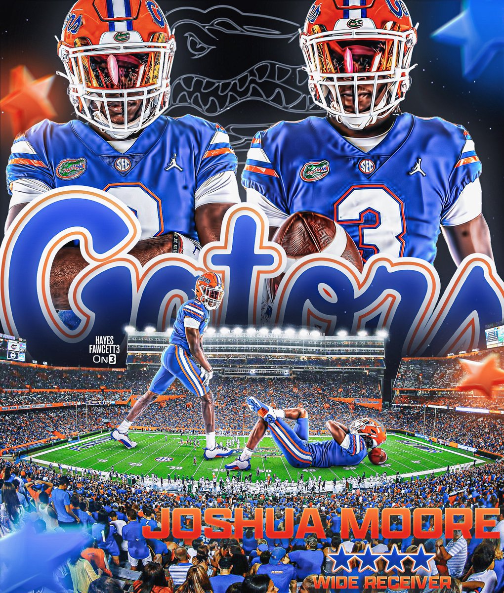 BREAKING: Four-Star WR Joshua Moore has Committed to Florida, he tells me for <a href="/on3recruits/">Follow @Rivals</a>

The 6’4 210 WR from Pembroke Pines, FL chose the Gators over Florida State &amp; Miami

Is ranked as a Top 60 Recruit (No. 9 WR) per On3 🐊

“Time to break generational curses.”