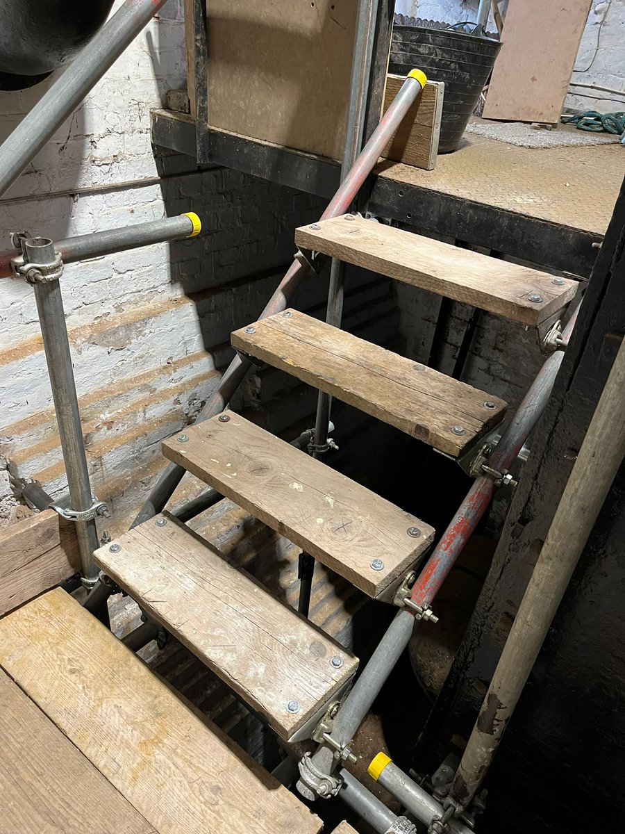 At #SandfieldsPumpingStation - the engine team have switched to working on the lower part of the engine.  Scaffolding now all in place &amp; a staircase to heaven or is it...🙃🙃