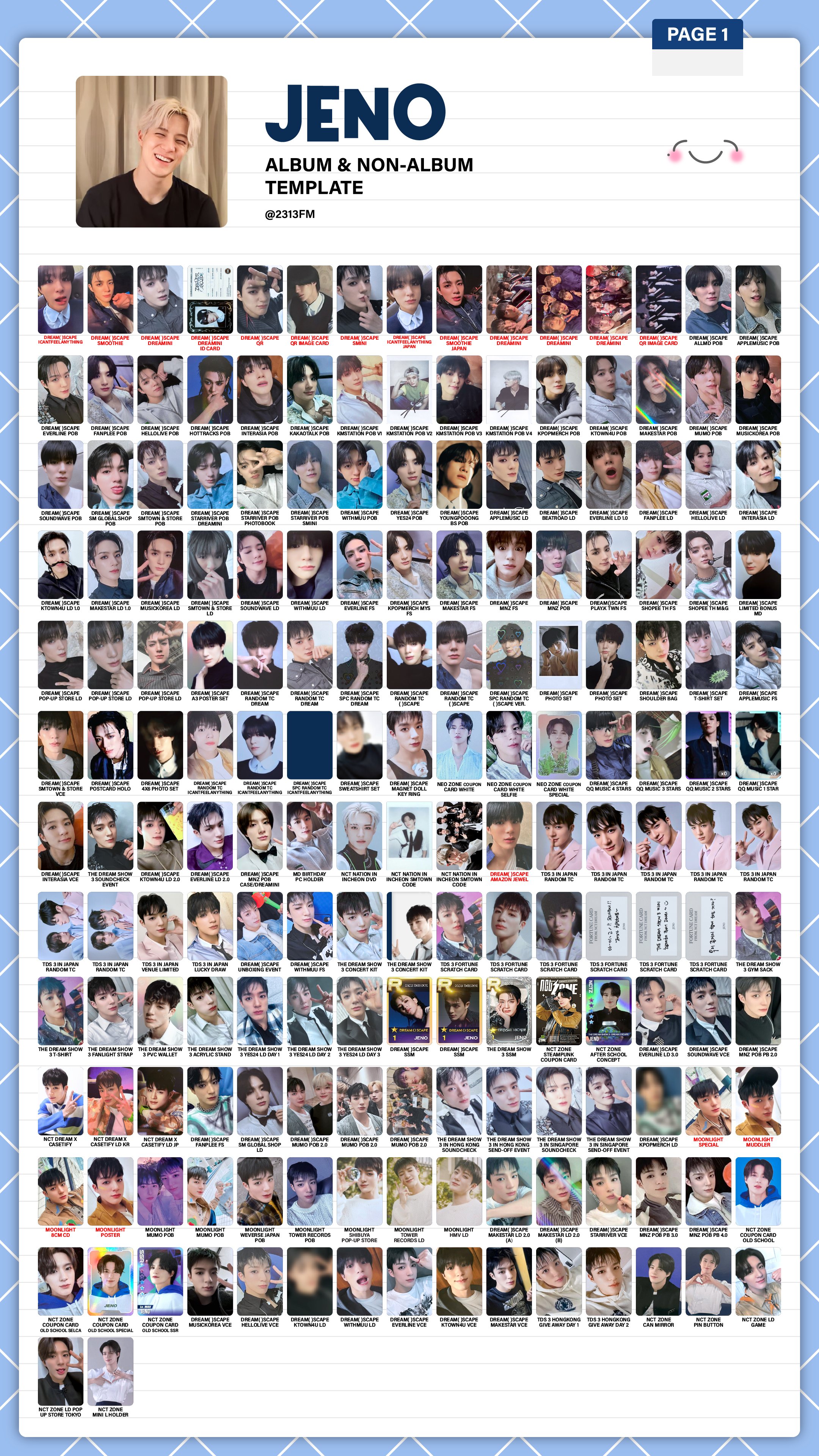 JN JM ⭑ در X: «JENO 🐶 album & non-album photocard template