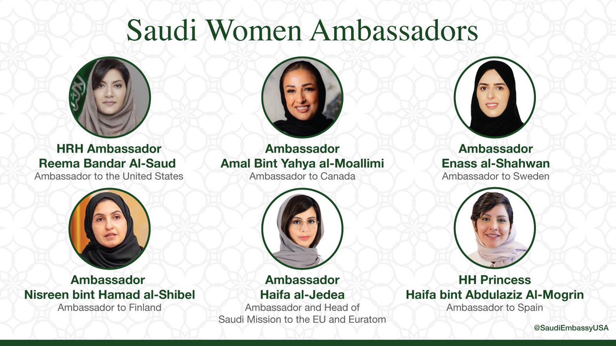 Let’s keep celebrating Women in Diplomacy all week! I proudly sit next to  5 female ambassadors whose dedication and leadership inspire us all🌟🇸🇦! #WomenInDiplomacy