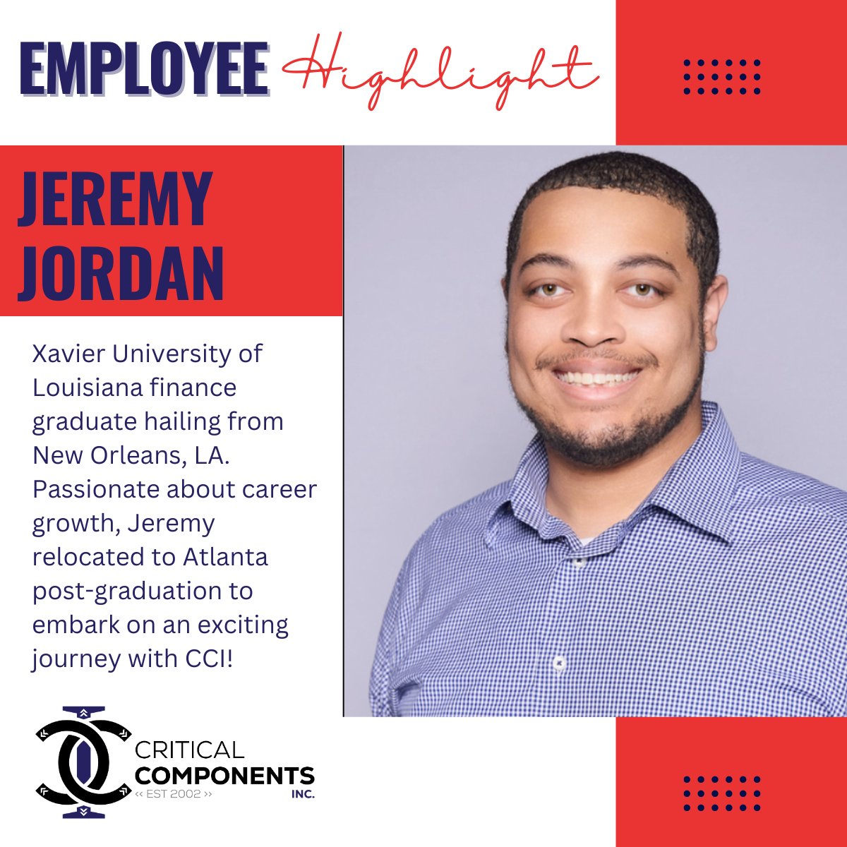 Meet Jeremy Jordan! 🌟 Xavier University of Louisiana finance grad, proud New Orleans native, and Atlanta transplant on a mission. 🎓🌆 Let's give a warm welcome to Jeremy as he embarks on this exciting new chapter! 🚀 #MeetJeremy #NewBeginnings #CareerGrowth