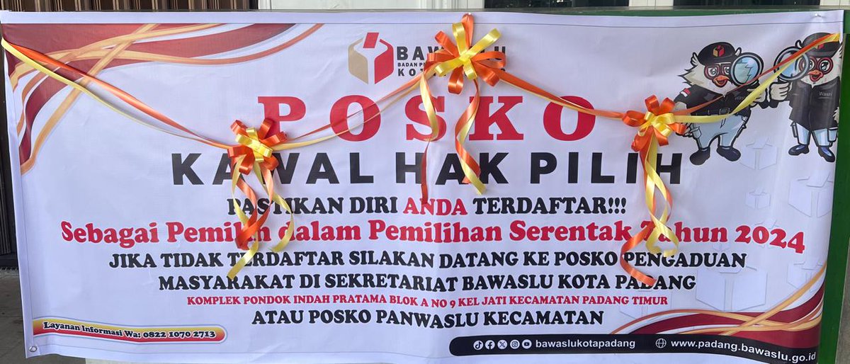 Garbelt85's tweet photo. #Bawaslu #BawasluSumbar #BawasluPadang #KawalHakPilih #PemilihanSerentak2024 #BawasluMengawasi https://t.co/YDJatB5Mga