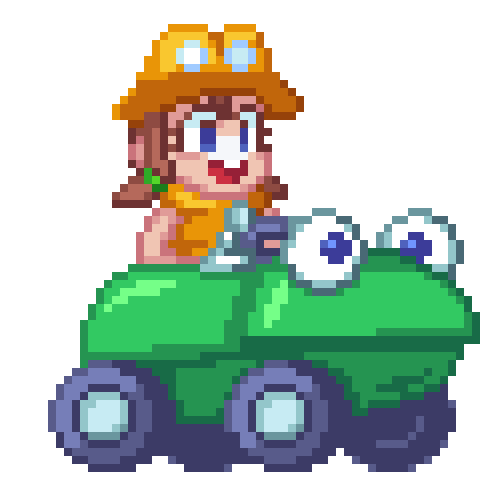 zeldacrafter63's tweet photo. Sorry for the lack of activity recently! Here's a little doodle of Renata from #Frogun driving a frogun-shaped kart, inspired by @Zoroarts's indie kart racing game!
Can't wait for that project to be out aaaagh I love crossover and indie games so much 🩷 https://t.co/BkmSyHze8t