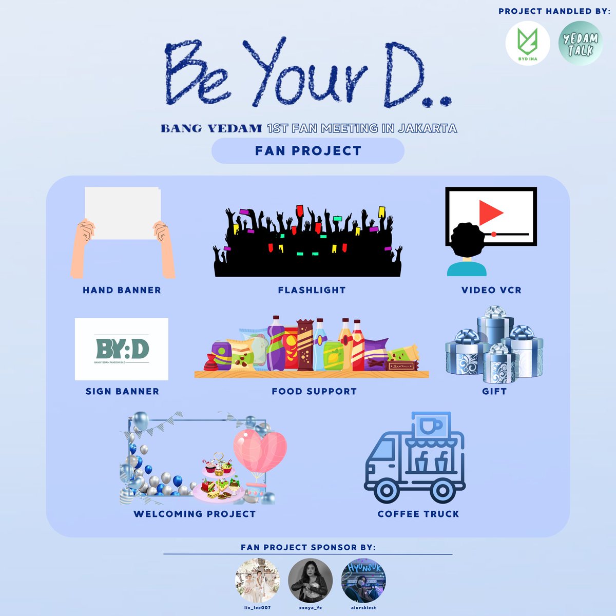 BYD_INA's tweet photo. [FAN PROJECT]
‘Be Your D..’ #BANGYEDAM 1ST FAN MEETING IN JAKARTA🇲🇨

Project handle by @BYD_INA &amp; @yedamtalk

DONATION &amp; SPONSOR DETAILS✨

🔗: https://t.co/BInupYmvaK
🔗: https://t.co/LJOZ6uEhf7
🎯: Rp 13.100.000
🗓️: 25 Juli 2024

#방예담 #BANGYEDAM1stFMinJKT #BANGYEDAMinJakarta https://t.co/ProzvnNI9I