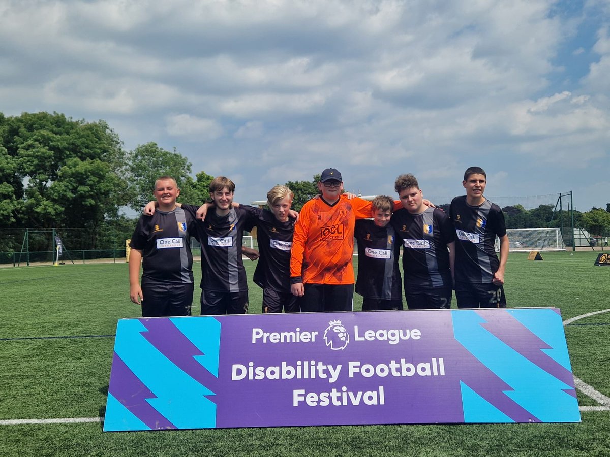 MTFC_CT's tweet photo. Good luck to our Premier League Kicks participants from Dawn House who have travelled to participate in the Disability Football Festival, hosted by @wwfcfoundation 

#Stags | #PLKicks | @PLCommunities https://t.co/Q1pT8euNBI