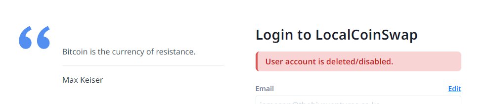 KalelaJameson's tweet photo. @LocalCoinSwap_ 
Hey,
I recently opened an account and now when I log in it says my account is deleted/disabled. What is the problem? https://t.co/UGXGgkn57a