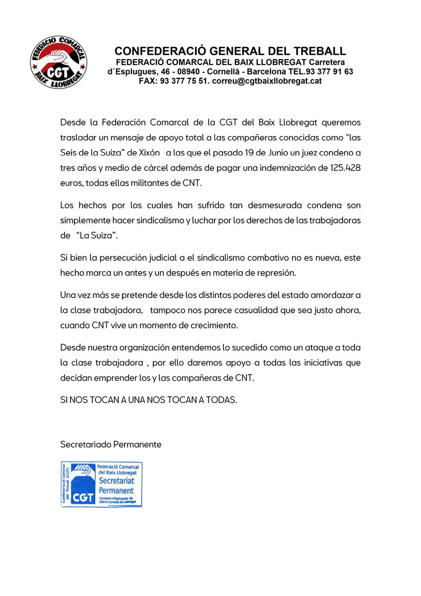 CGT Baix Llobregat (@cgtbaixllob) on Twitter photo 