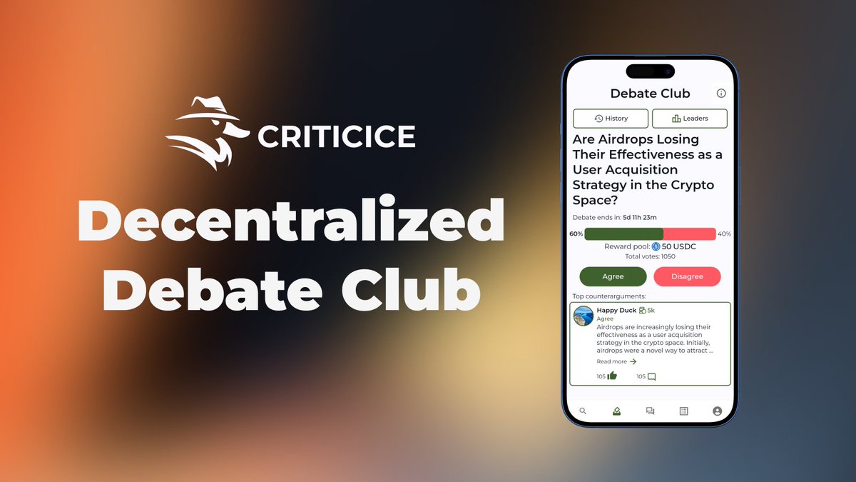 GM all

We're thrilled to give you a sneak peek of our upcoming Decentralized Debate Club (DDC)! 🎉 Get ready to dive into engaging crypto debates, earn rewards, and connect with the community like never before. Stay tuned for more updates!

#Web3 #Solana #Blockchain 

✨📲🔥